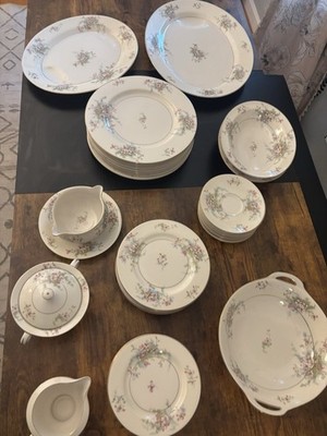 Charterhouse Fine China Apple Blossom Floral White Set: Plates, Cup, Saucer