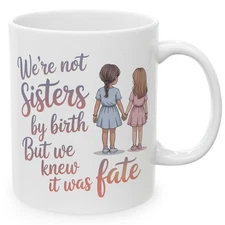 Not Sisters by Birth but Knew It Was Fate Mug Bestie Gift Friendship Cup