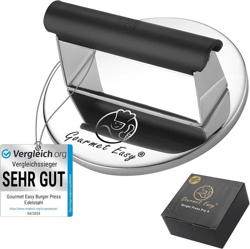 Burgerpresse Edelstahl | Smash Press für Fleisch & Gemüse Spülmaschinenfest