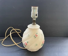 small peach frosted glass dresser lamp no shade vintage