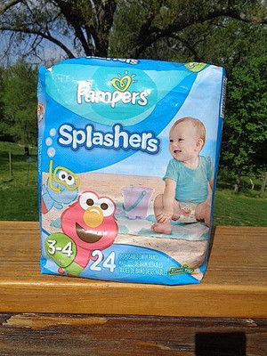 5X  Pampers Splashers Disposable Swim Pants Size 3-4.  24 Count