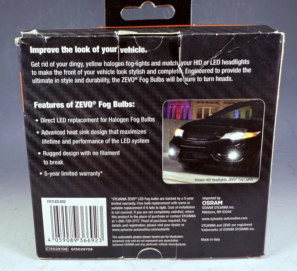Sylvania Zero Fog H7 2 LED Fog Bulbs 13.2v 17w Fh7led.bx2 - Image 2 of 2