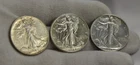 1942 P,D,S US Walking Liberty Half 50c XF (Cleaned)