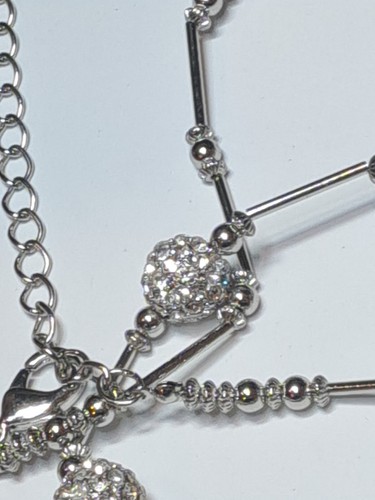 Chico's Silver tone glitter liquid bead statement long necklace 42-44" - Picture 13 of 14