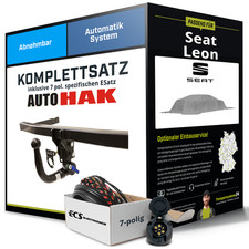 Für SEAT Leon III Typ 5F,5F1 Anhängerkupplung abnehmbar +eSatz 7pol 15-20 NEU
