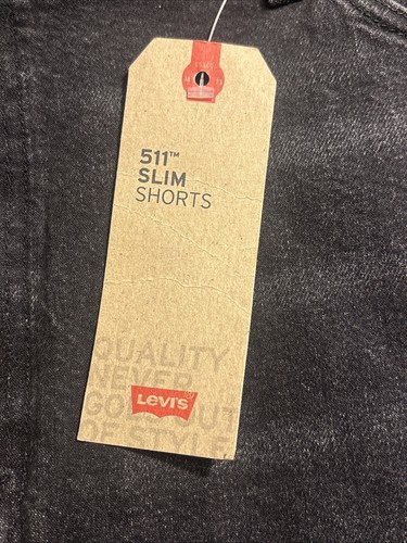 Pantaloncini jeans Levi's 511 uomo taglia 42 slim fit denim nero invecchiato - Foto 2 di 5
