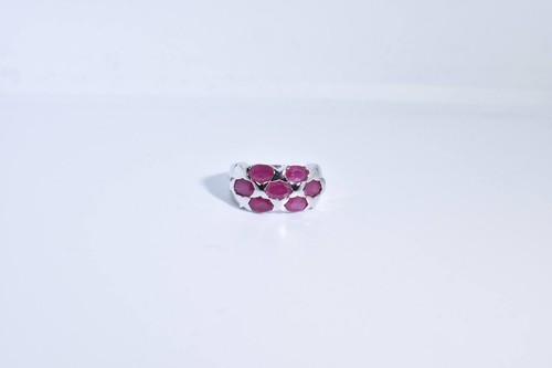 Vintage Handmade Pink Ruby Setting Sterling Silver Gothic Ring - Picture 5 of 10