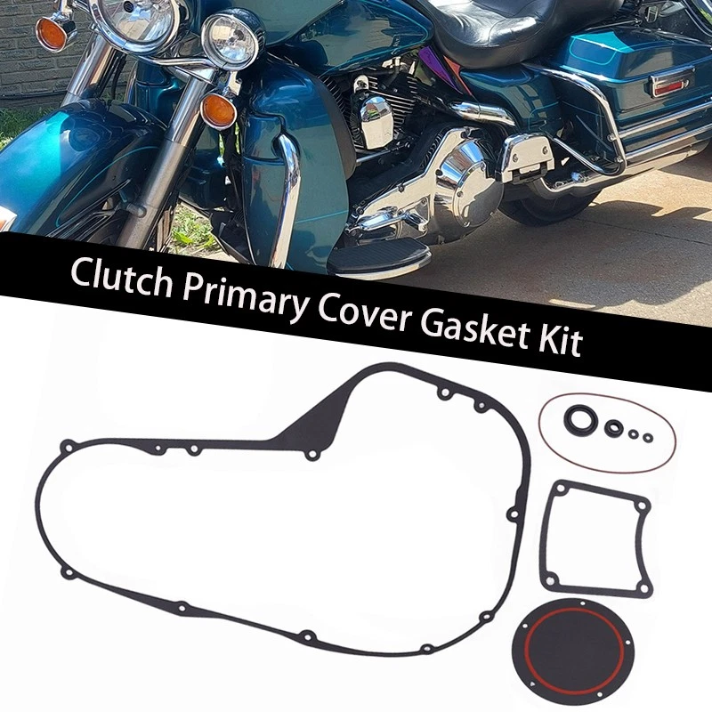 Kit de junta de cubierta primaria de embrague apto para Harley Electra Glide Road King 1999-2006 Foto 3 de 4