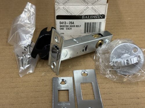 Baldwin 0413 Contemporary Mortise Door Bolt in 264 - Satin Chrome - 0413-264 New - Picture 3 of 11
