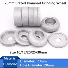10/20/25/30mm Brazed Diamond Grinding Wheel Demi-bullnose Edge Profile 73mm