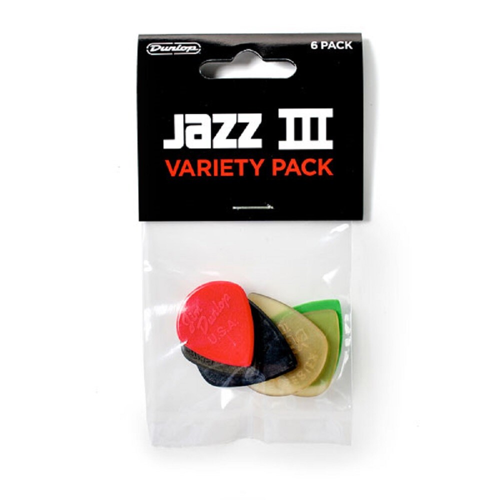 DUNLOP  PVP103 Jazz III Pick Variety Pack 6 Picks with FREE Shipping