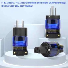 US Power Plug Rhodium Plated EU Schuko Plug , Pair Audio HIFI Connectors 250V