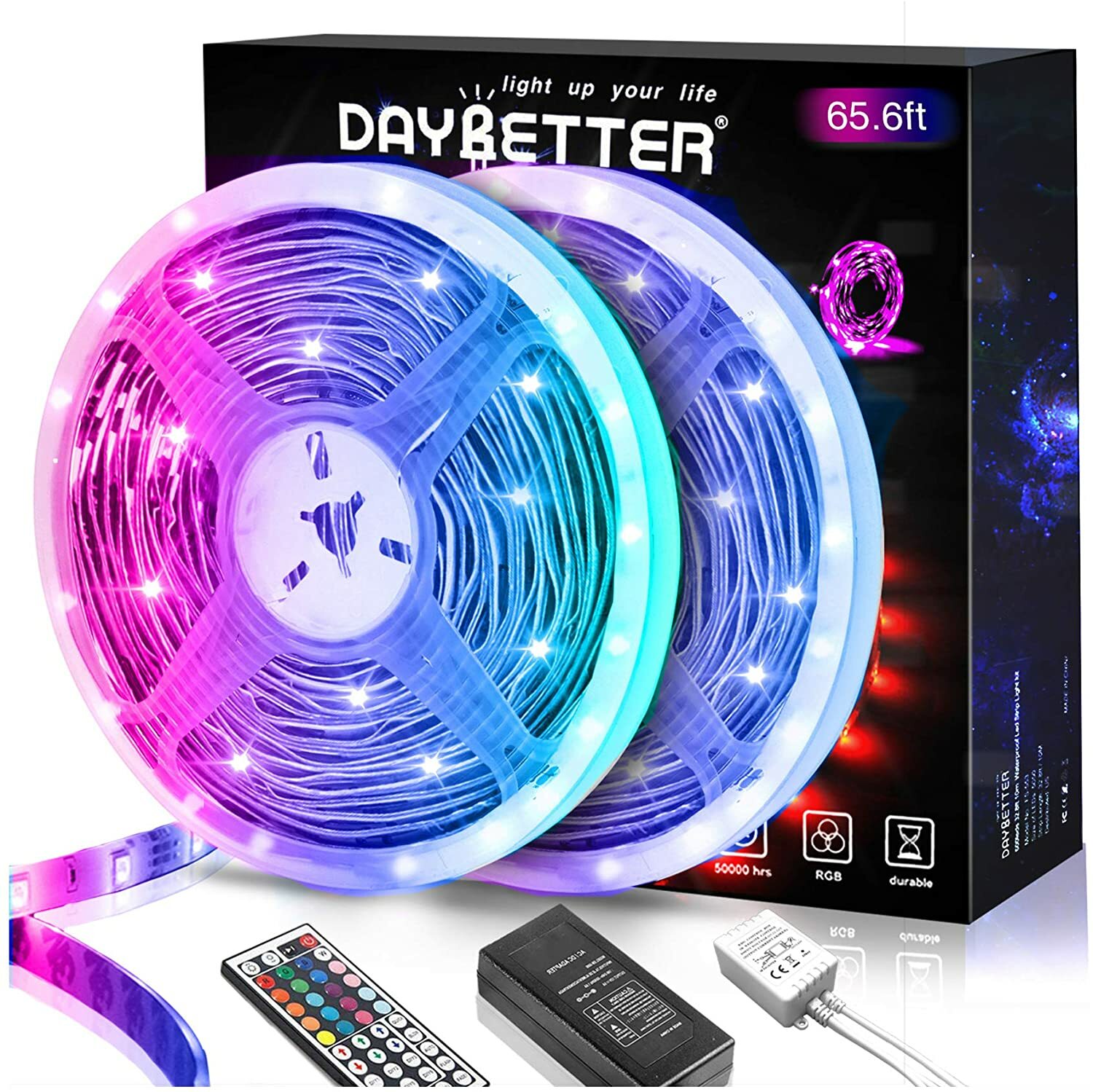 LED Strip Lights 65.6FT, LED Lights, RGB 5050 600 LEDs Color Changing with, Re..-image