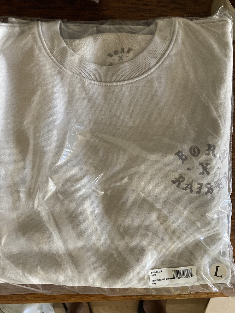 トップス BORN X RAISED HEAVEN KNOWS CREWNECK Born X Raised Heaven Knows Crewneck Large New | eBay