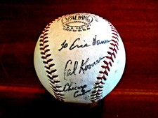 CAL KOONCE 1969 WSC METS SIGNED AUTO VTG GAME USED WARREN GILES ONL BASEBALL JSA