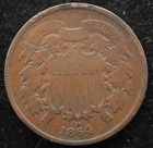 KAPPYSCOINS GH126 1864 VG VERY GOOD   CIVIL WAR USED AND DATED TWO CENT PIECE