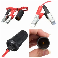 Car Lead Acid Battery Terminal Clip-On to Cigarette Lighter Power Socket Adapter