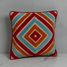 Heavy  Cotton Canvas ,Cotton Velvet Stripes, zipper Pillow cover 16x16 in