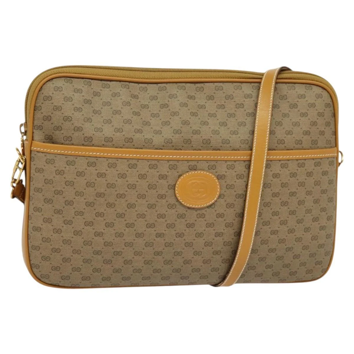 Sac à bandoulière GUCCI Micro GG Supreme PVC beige or 004 89 0262 authentique ep7836