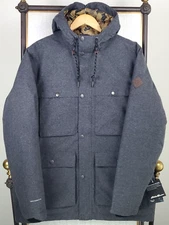 EDDIE BAUER NEW $299 Mens Sz Large 650 Down Waterproof Hooded Jacket Herringbone