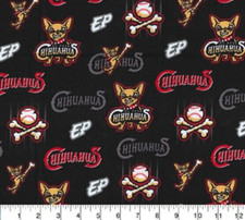 1 Yard Cotton Fabric Traditions MILB EL PASO CHIHUAHUAS Baseball Fabric Minors