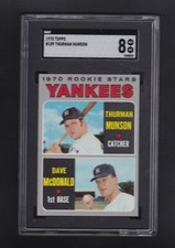 1970 TOPPS #189 THURMAN MUNSON RC YANKEES SGC NM/MT 8 💥⚾️💥