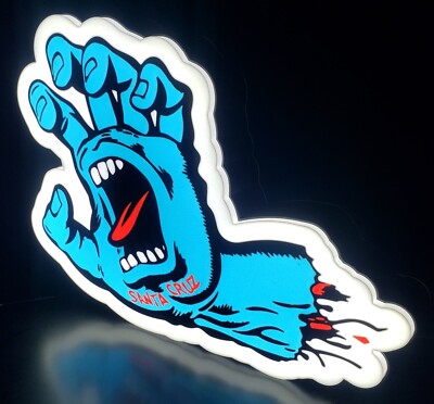 Santa Cruz Screaming Hand Led Lightbox Skateboarding Vintage Logo