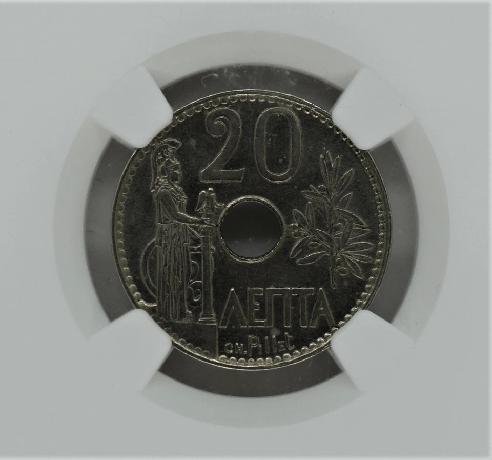 Greece 1912 20 Lepta - UNC NGC MS64 Rare - Image 2 of 3