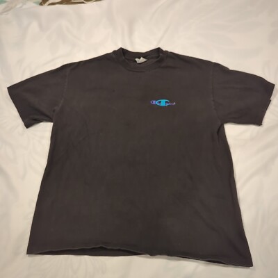 Vintage Champion 90's Double-Sided Graphic Black Shirt T-Shirt