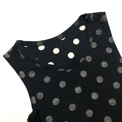 Ys Wise DOT PRINT DRAPED TANK TOP Black 2 | eBay 