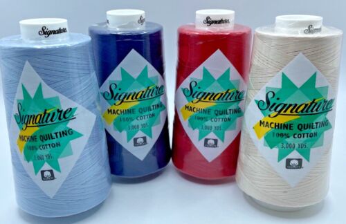 Signature Machine Quilting Thread 3,000 Yards 100% Cotton 40 Wt. - Afbeelding 1 van 49