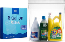 Jumbo Storage 8 Gallon Huge Zipper Storage Bags 2 Mill Thick Plastic 50 Count