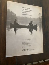 Magazine Ad* - 1966 - AT&T / Bell System -hunting in  canoe on lake  Ad#24521
