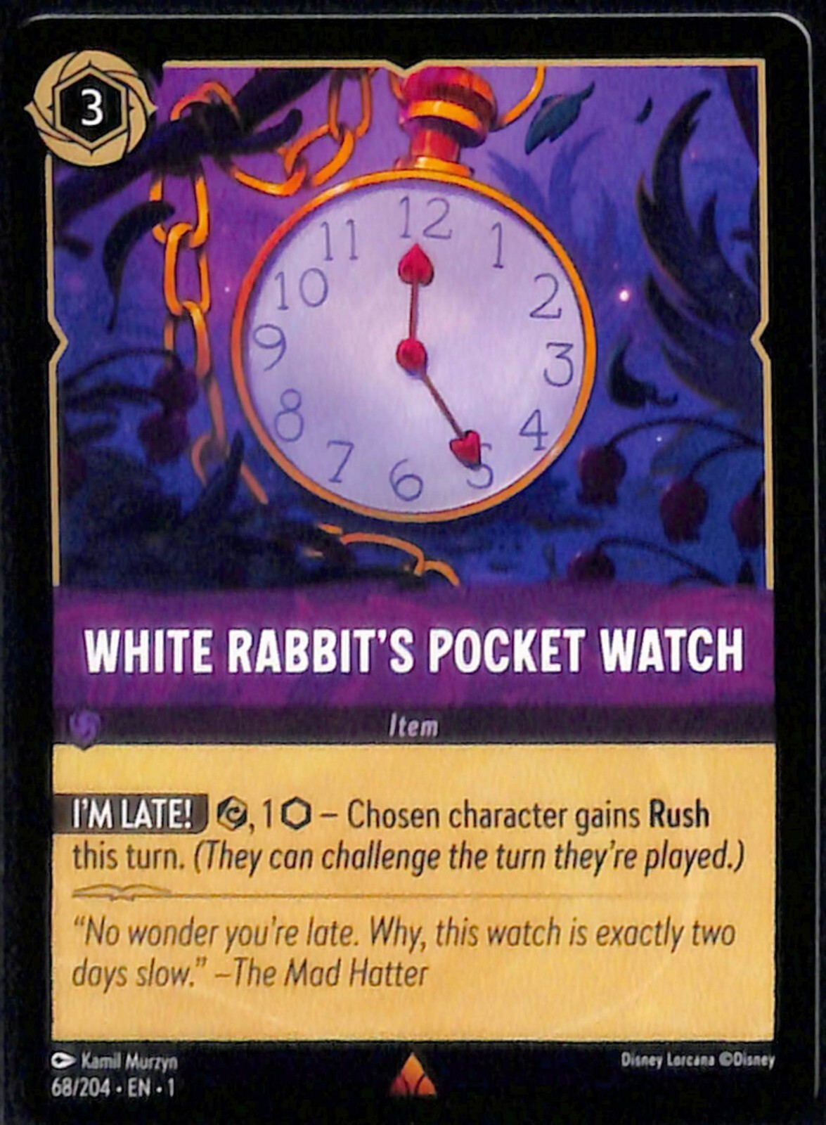 White Rabbit's Pocket Watch - EN1 068 - NM - Disney Lorcana TCG