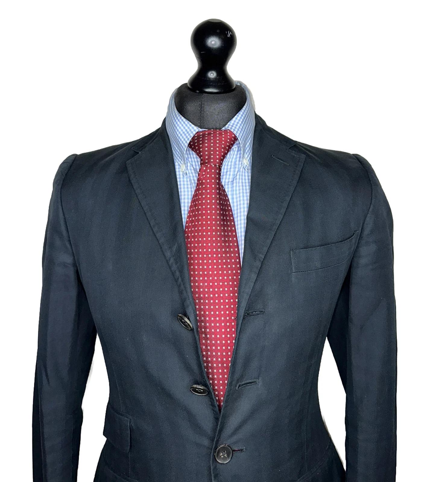 GUCCI GIACCA BLAZER DI DESIGN LUSSO 100% COTONE BLU NAVY SARTORIALE VESTIBILITÀ: 36R