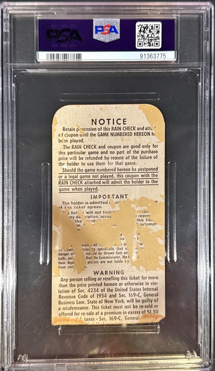ぴあのページ 1960 WORLD SERIES GAME 5 TICKET YANKEES PIRATES PSA 1 *T118 | eBay