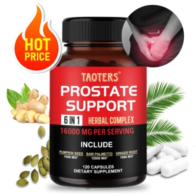 TAOTERS Prostate Support - 120 Capsules Hair Loss Urinary Tract Prostate Health VEGAN