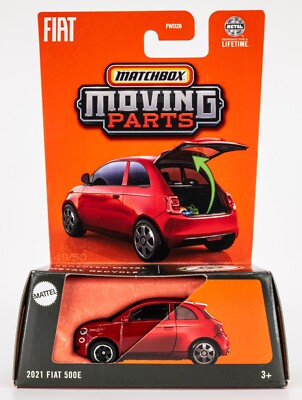 2025 Matchbox Moving Parts #49 2021 Fiat 500E PASSIONE RED | FSC
