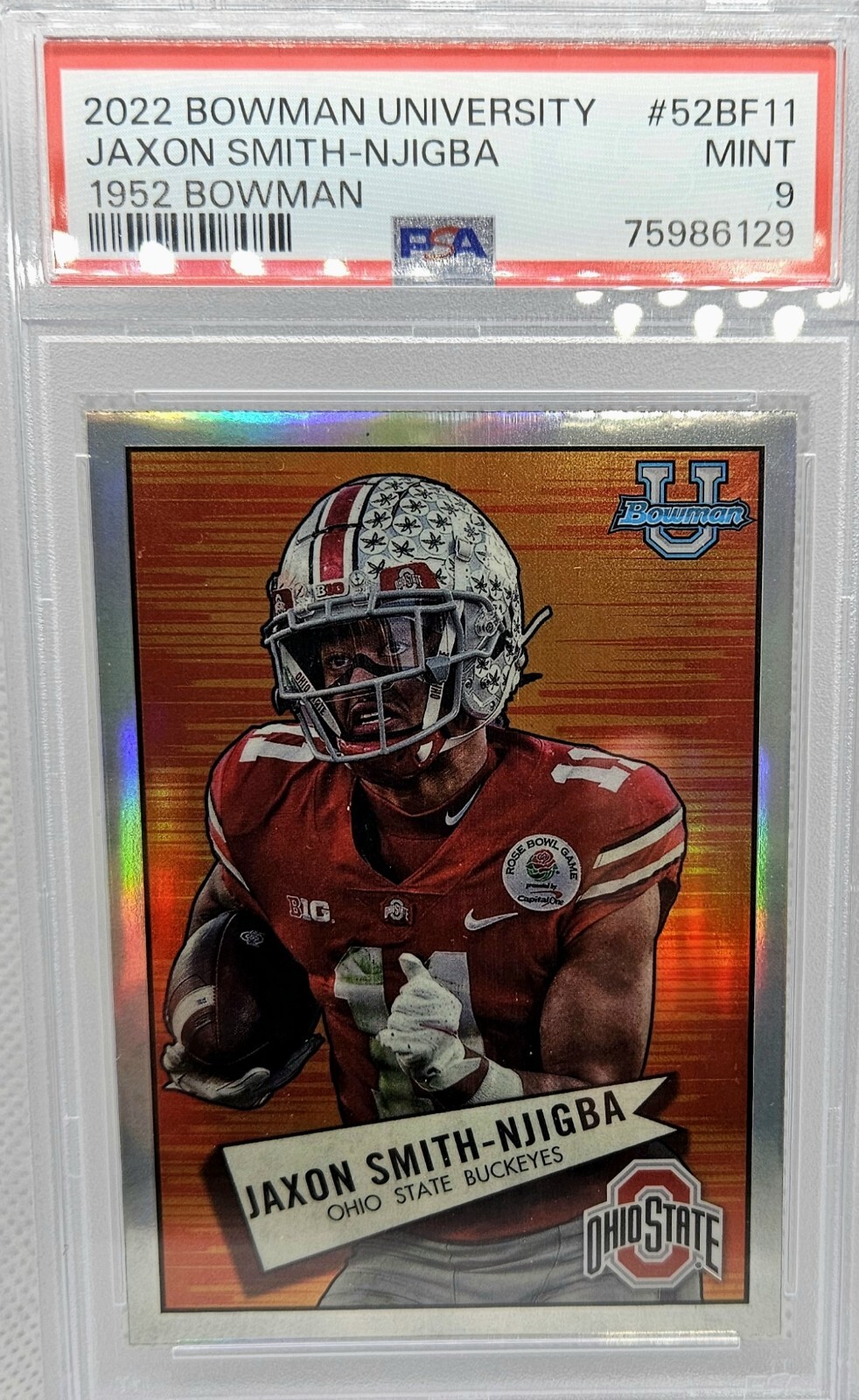 2022 Bowman Chrome University Jaxon Smith-Njigba 1952 Throwback Insert