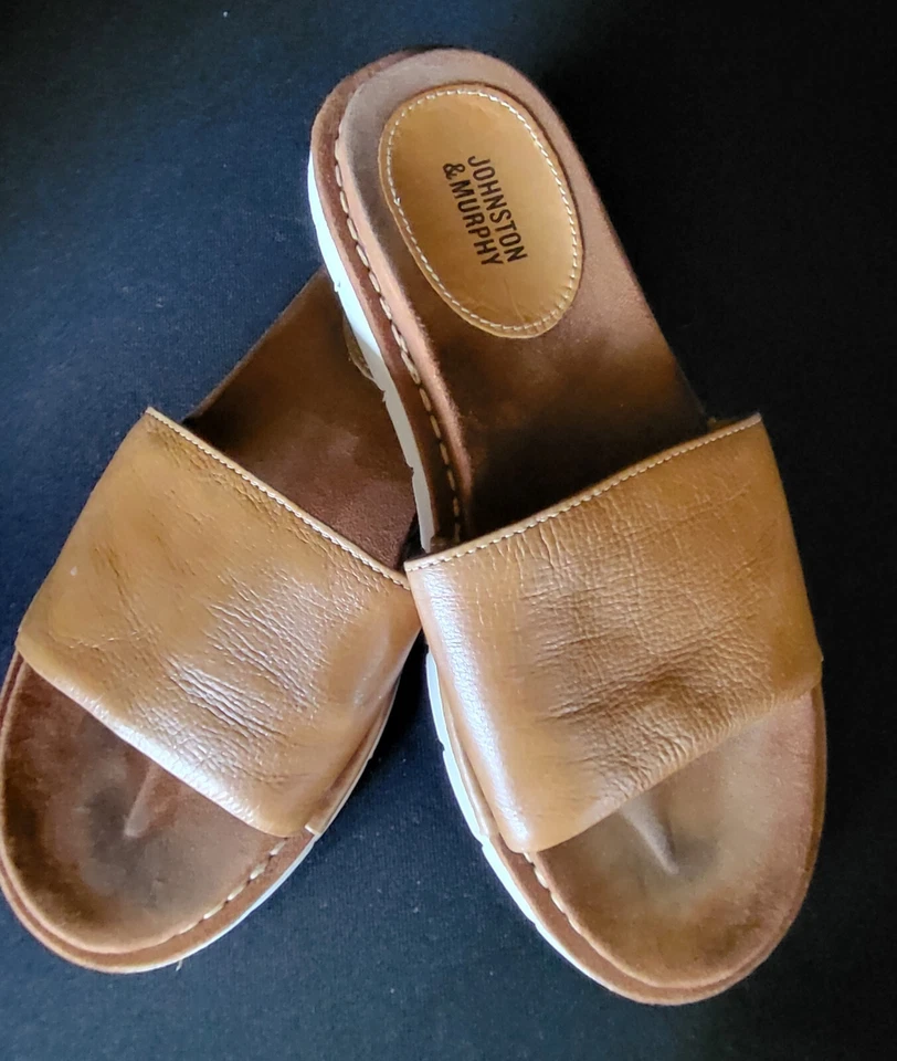 Sandalias sin cordones Johnston & Murphy de cuero tostado #252450 talla 8 para hombre Foto 4 de 4