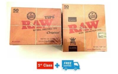 RAW CLASSIC KING SIZE NATÜRLICHE UNRAFFINIERTE BLÄTTCHEN RAUCHEN ROH FILTER SPITZEN 