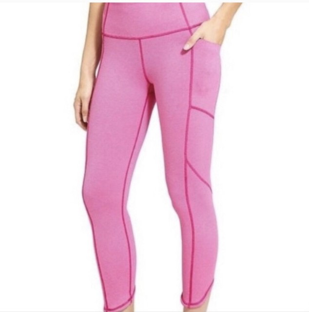 Athleta Pink Striped Cropped Leggings Size Small eBay