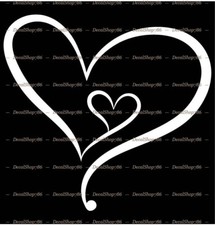 Love Hearts Shape - Car/SUV/Truck Vinyl Die-Cut Peel N' Stick Decals