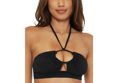 Becca by Rebecca Virtue Color Code Multiway Bikini Top Black Size D-Cup 10409