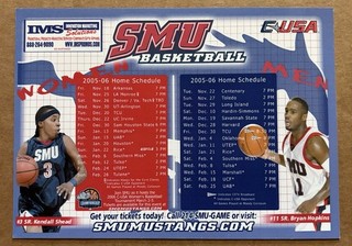 2005 06 Southern Methodist University (SMU) Mustangs Basketball Magnet Schedule