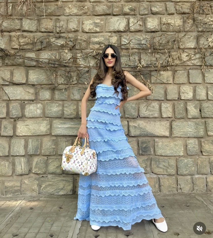 zara blue ruffle dress Ingrid Floral Dress Blue
