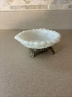 Vintage White Milk Glass Vanity Bowl for Jewelry Trinkets Bar Soap and More 5.5”