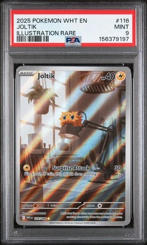 2025 POKEMON WHT EN-WHITE FLARE ILLUSTRATION RARE #116 JOLTIK PSA 9