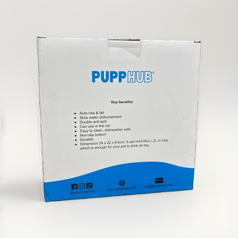 Water Mess PUPPHUB Drinking Water Bowl for pets, Slow water disbursement system ...