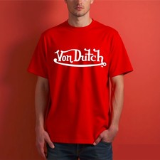 Von Dutch Mens Alpha Basic Signature Logo 100 % Cotton Tee Crew Neck T-Shirt